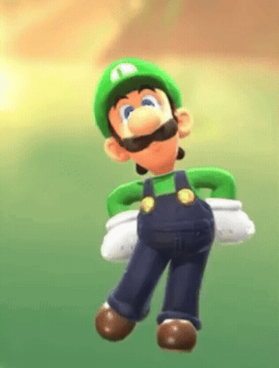 Cartoon Character In Overalls And Green Hat GIF