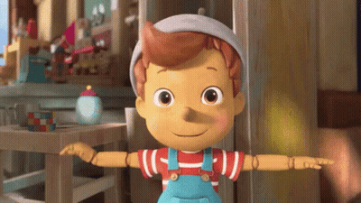 Cartoon Character In Overalls Arms Outstretched GIF