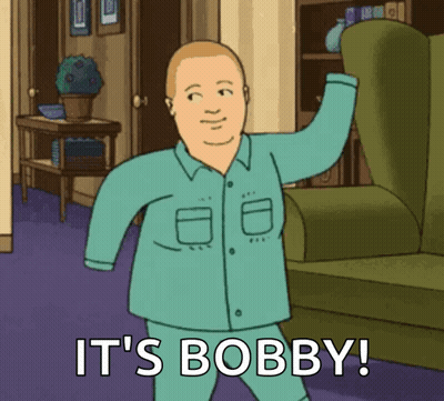 Cartoon Character In Pajamas Saying Bobby GIF