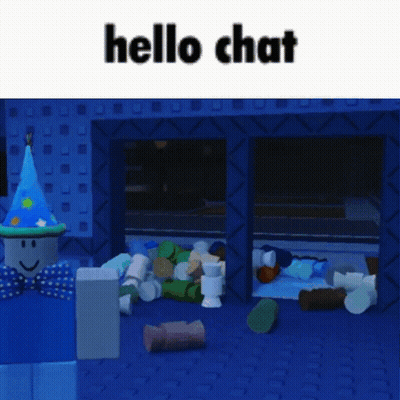 Cartoon Character In Party Hat Says Hello Chat GIF