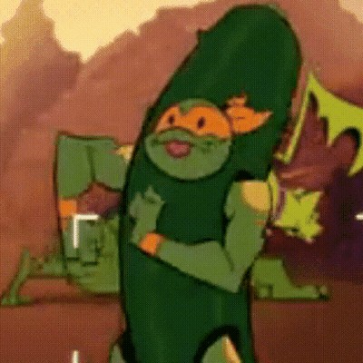 Cartoon Character In Pickle Costume GIF