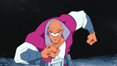 Cartoon Character In Pink And White Pointing GIF