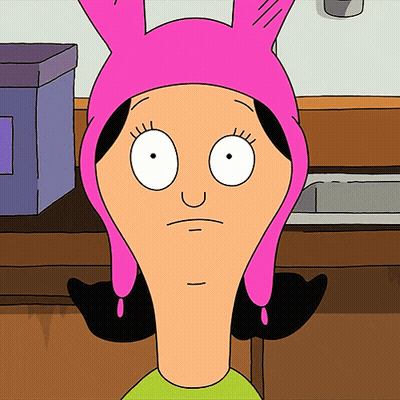 Cartoon Character In Pink Bunny Hat Making Funny Face GIF