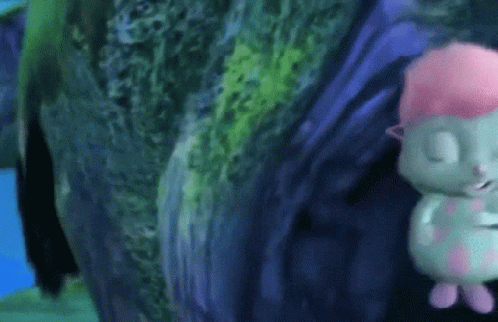Cartoon Character In Pink Hat In Cave GIF