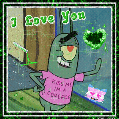 Cartoon Character In Pink Kiss Me Im A Copepod Shirt GIF