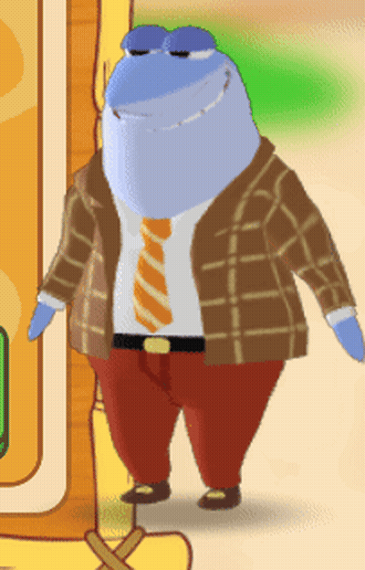 Cartoon Character In Plaid Shirt And Tie GIF