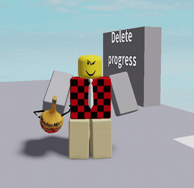 Cartoon Character In Plaid Shirt Saying Delete Progress GIF