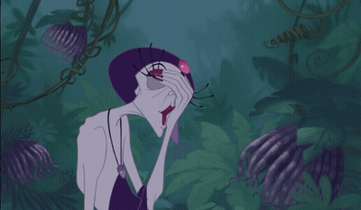 Cartoon Character In Purple Dress Screaming With Red Nails GIF
