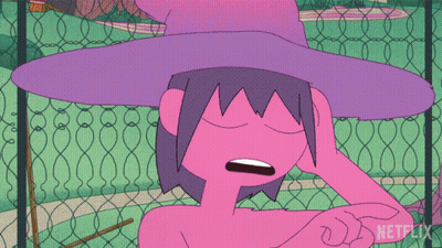 Cartoon Character In Purple Hat Behind Fence Saying Netflix GIF