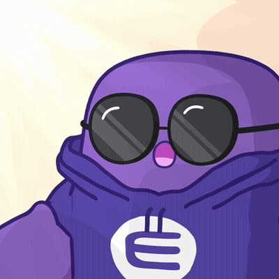 Cartoon Character In Purple Hoodie And Sunglasses GIF