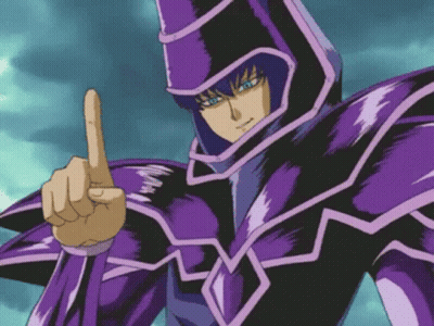 Cartoon Character In Purple Outfit Pointing Finger Up GIF