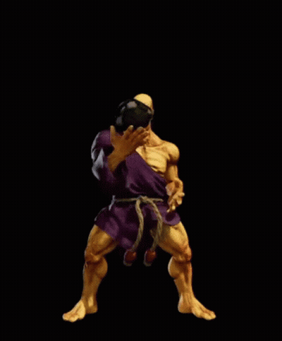 Cartoon Character In Purple Robe Holding Rock GIF