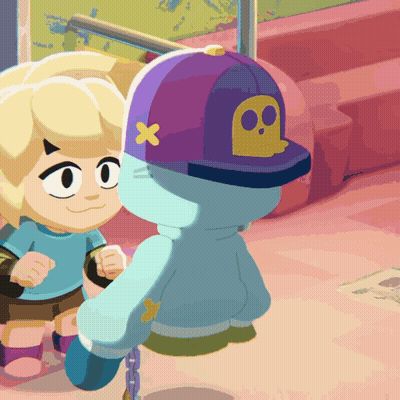 Cartoon Character In Purple Skull Hat GIF