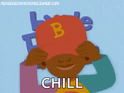 Cartoon Character In Red Baseball Cap With B And Chill GIF