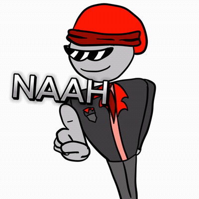 Cartoon Character In Red Hat And Sunglasses Pointing Naah GIF
