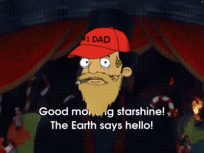 Cartoon Character In Red Hat Says # 1 Dad GIF