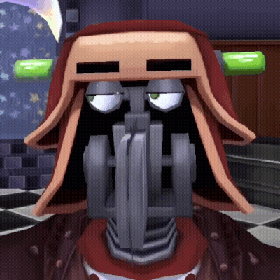 Cartoon Character In Red Hood Looking At Camera GIF