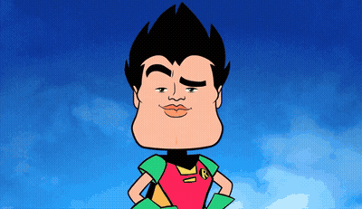 Cartoon Character In Red Shirt Saying Robin GIF