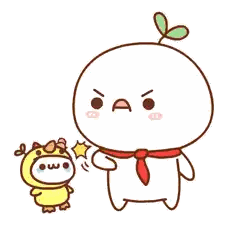 Cartoon Character In Red Tie Next To Chicken Costume Sticker