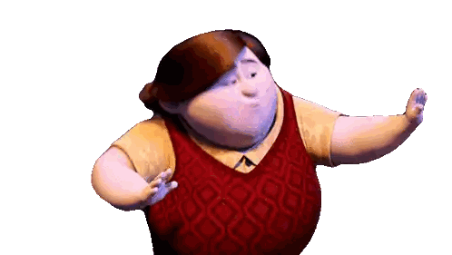 Cartoon Character In Red Vest With Diamonds Sticker