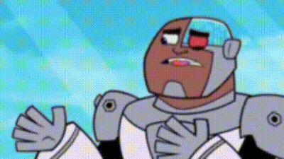 Cartoon Character In Robot Costume With Red Eye Making Funny Face GIF