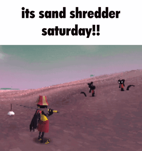 Cartoon Character In Sand Its Sand Shredder Saturday GIF
