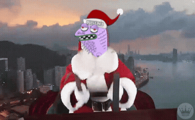 Cartoon Character In Santa Hat Saying Outlawed GIF