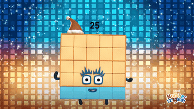 Cartoon Character In Santa Hat With 25 GIF