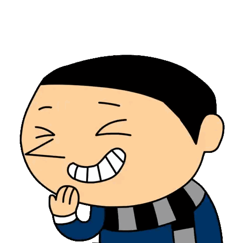 Cartoon Character In Scarf Making Funny Face Sticker
