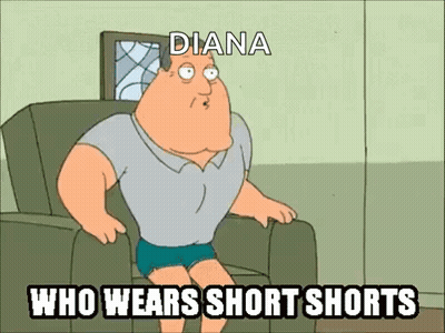 Cartoon Character In Short Shorts Says Diana Who Wears Short Shorts GIF