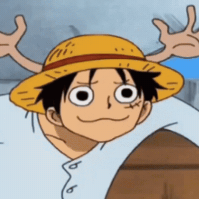 Cartoon Character In Straw Hat With Antlers GIF