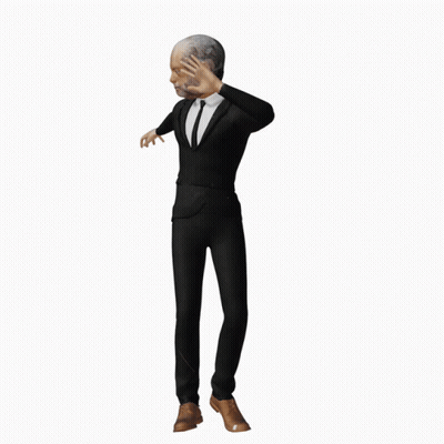 Cartoon Character In Suit And Tie Walking GIF