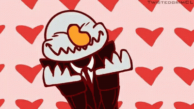 Cartoon Character In Suit And Tie With Hearts GIF