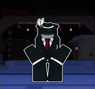 Cartoon Character In Suit And Tie With Number 7 GIF