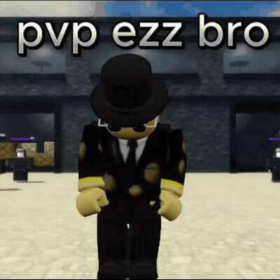 Cartoon Character In Suit And Top Hat Saying PVP Ezz Bro GIF
