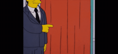 Cartoon Character In Suit By Red Door GIF