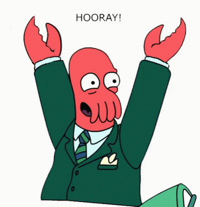 Cartoon Character In Suit Hooray GIF