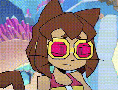 Cartoon Character In Sunglasses And Bikini GIF