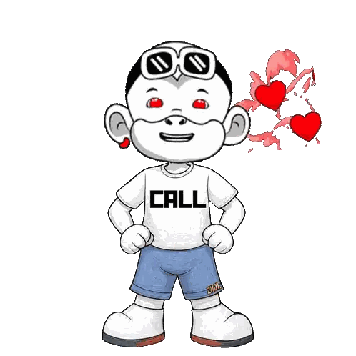 Cartoon Character In Sunglasses And Call Shirt Sticker