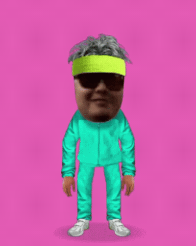 Cartoon Character In Sunglasses And Headband GIF
