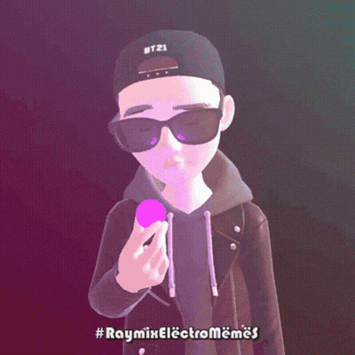 Cartoon Character In Sunglasses And Leather Jacket Says Raymixelectromemes GIF