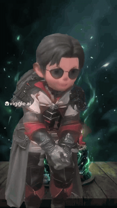 Cartoon Character In Sunglasses Holding Candle Viggle.ai GIF
