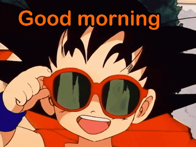 Cartoon Character in Sunglasses Saying Good Morning