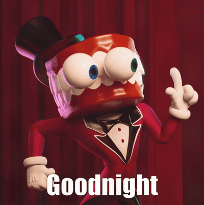 Cartoon Character In Top Hat And Bow Tie Saying Goodnight GIF