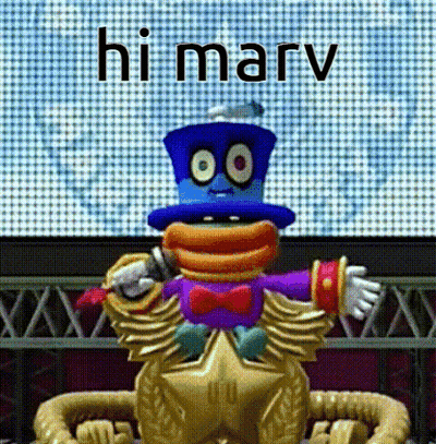 Cartoon Character In Top Hat And Bow Tie Saying Hi Mary GIF