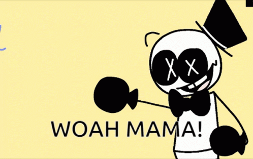 Cartoon Character In Top Hat And Boxing Gloves Saying Woah Mama GIF