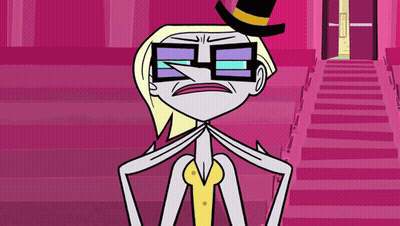 Cartoon Character In Top Hat And Glasses GIF