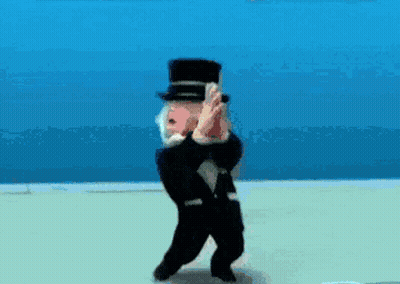 Cartoon Character In Top Hat And Suit GIF