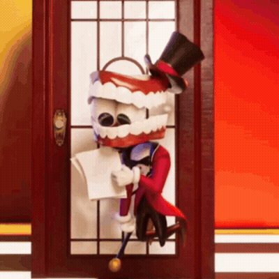 Cartoon Character In Top Hat Holding Paper GIF
