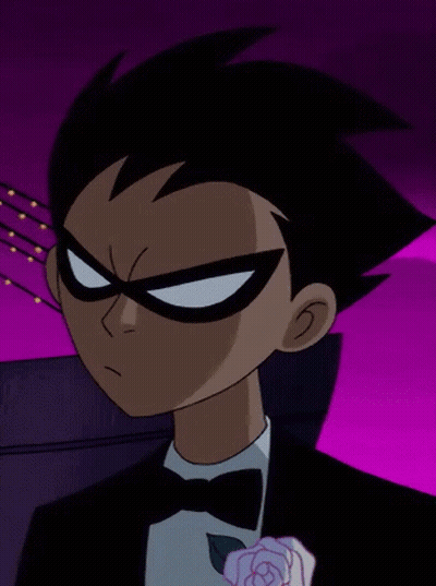 Cartoon Character In Tuxedo With Rose In Pocket GIF
